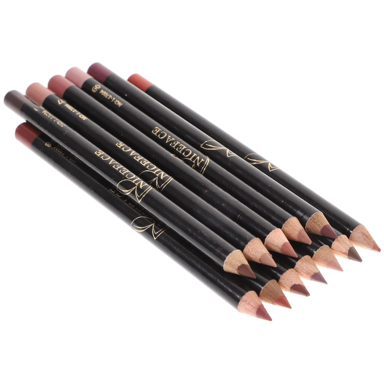 12 Pcs Matte Lip Liner Pencil Waterproof Long Lasting Makeup Brown Eyeliner Modify