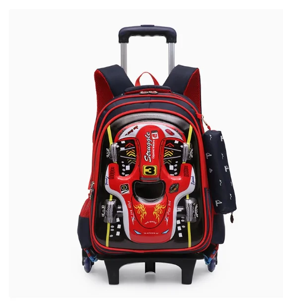 elementary-school-wheeled-backpack-for-kids-trolley-backpack-bags-waterproof-children's-rolling-backpack-bag-3d-car-design-boys