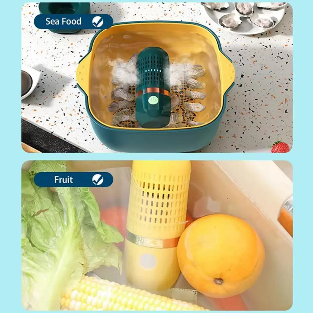 New Fruits Vegetables Washing Machine Capsule Shape Wireless Food Purifier Household Pesticide Disinfection Sterilizer Home Tool