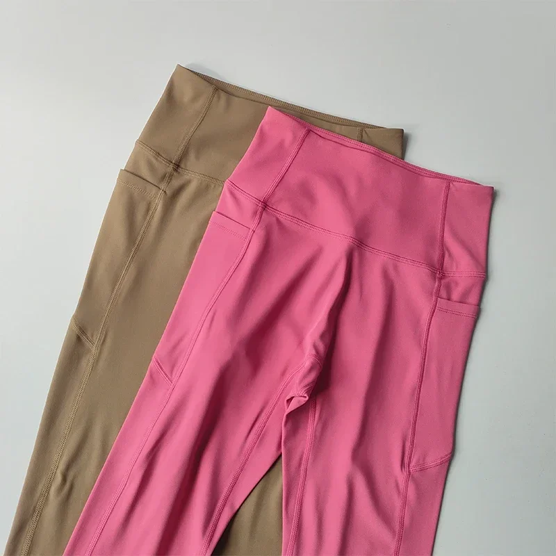 Hochintensives, nahtloses Cross-Back-Yoga-Set mit integrierten Sport-BHs und hochtaillierten, hüfthebenden Fitness-Leggings – Detail 18