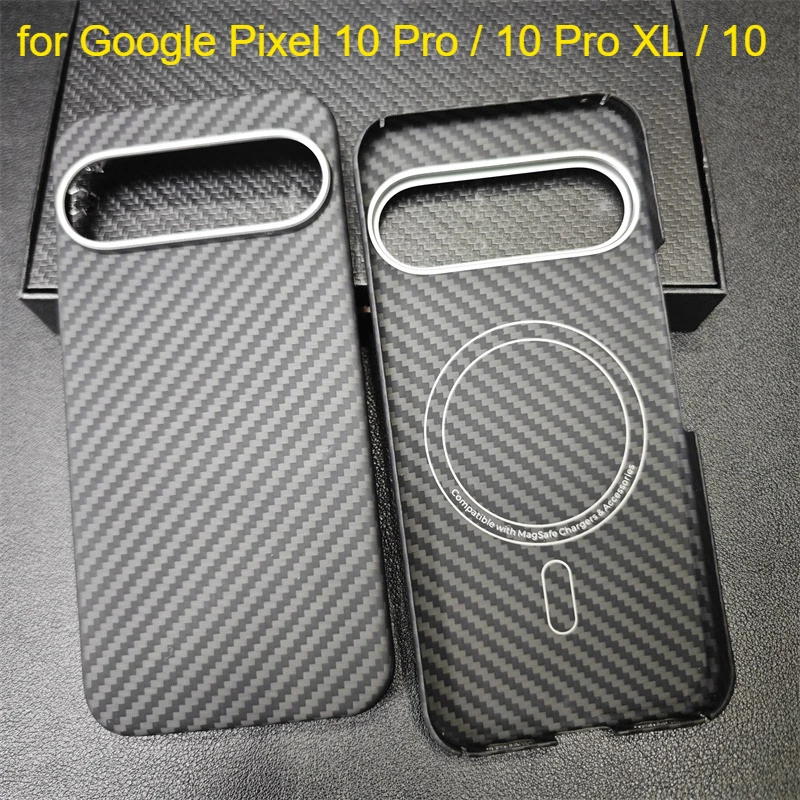 

Чехлы MagSafe из углеродного волокна для Google Pixel 10 Pro/10 Pro XL/10, ультратонкий чехол из арамидного волокна, аксессуары для мобильных телефонов