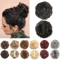 Synthetic Messy Hair Bun Curl Hairpieces Clip On Ponytail Extension Chignon