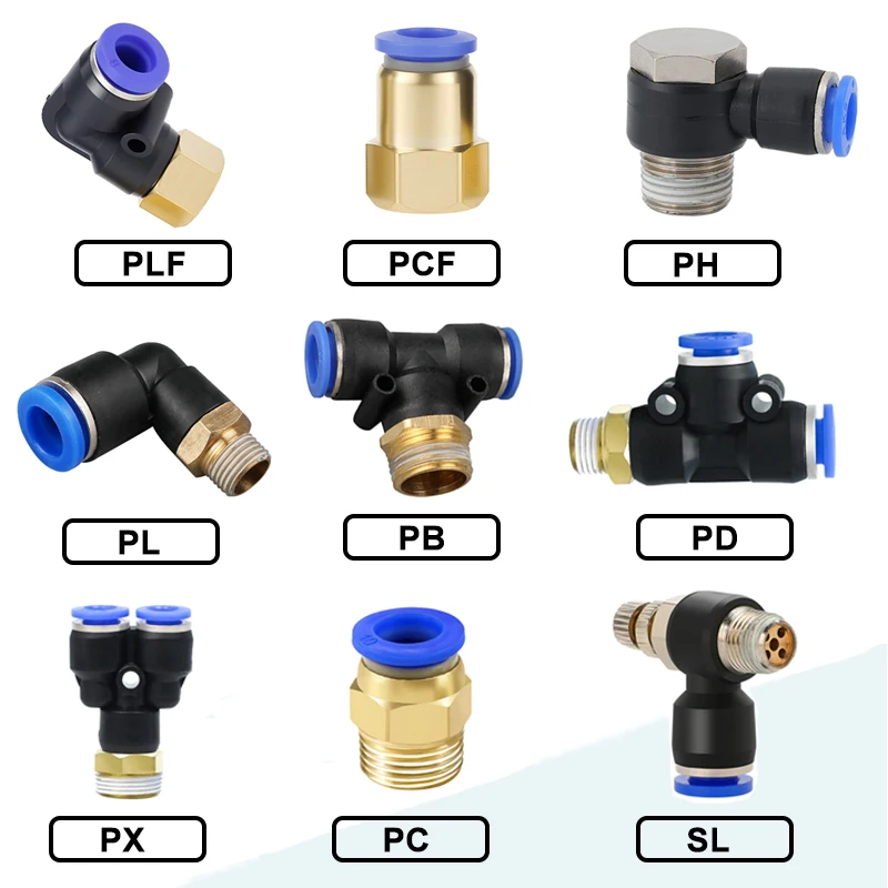 1PC PC/PCF/PL/PLF/PB/PD/PX4mm 6mm 8mm Thread 1/8