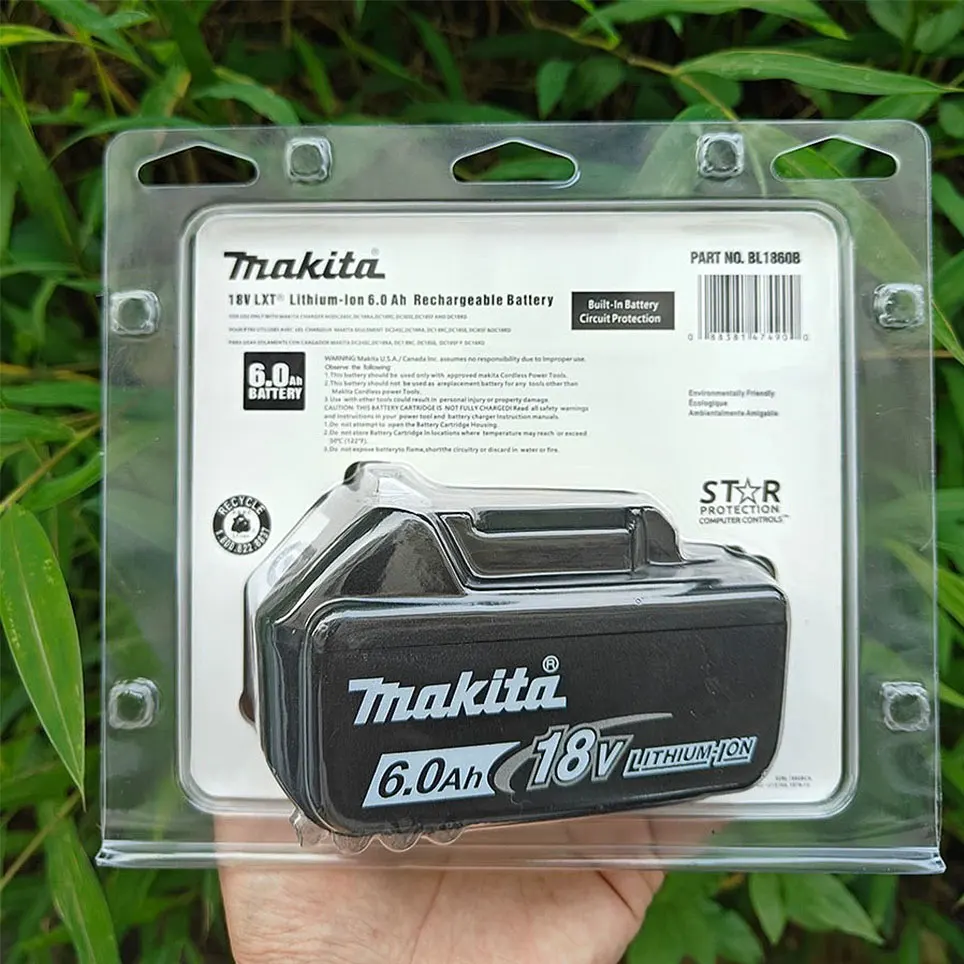 Makita-100% Original Rechargeable Power Tool Battery 6.0Ah 18V BL1830 BL1850 BL1840 BL1860 BL1815，Replaceable LED Lithium-ion