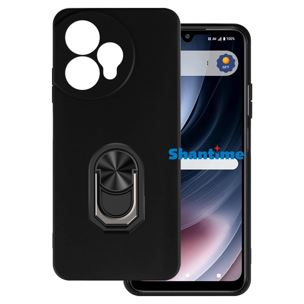 حامل حلقي فاخر مقاوم للصدمات لهاتف الكريكيت Icon Pro 2026 غطاء حامل واقٍ من السيليكون الناعم من مادة البولي يوريثان الحراري