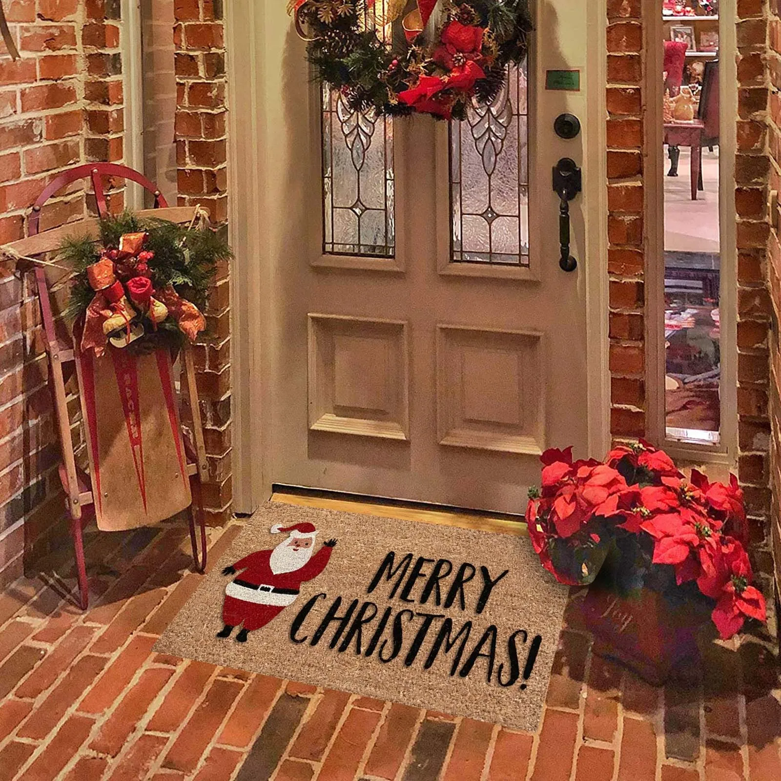 1PC Christmas Doormat Holiday Doormat Christmas Homemade Blankets Home Soft Things Throw Blanket Home Rugs Home Rug Home Carpet