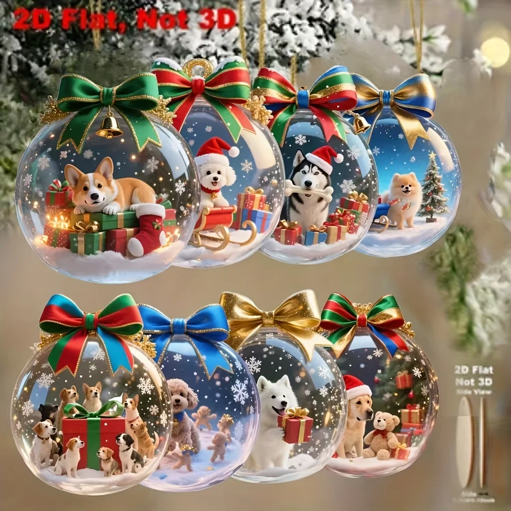 8-Piece Christmas Dog Ornaments 1
