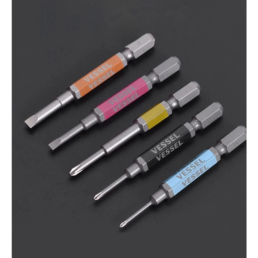 VESSEL Tool Series 5 Pieces 65mm Screwdriver Bits Set Driver Bit Hand Tool Accessories NO.GS5P-03