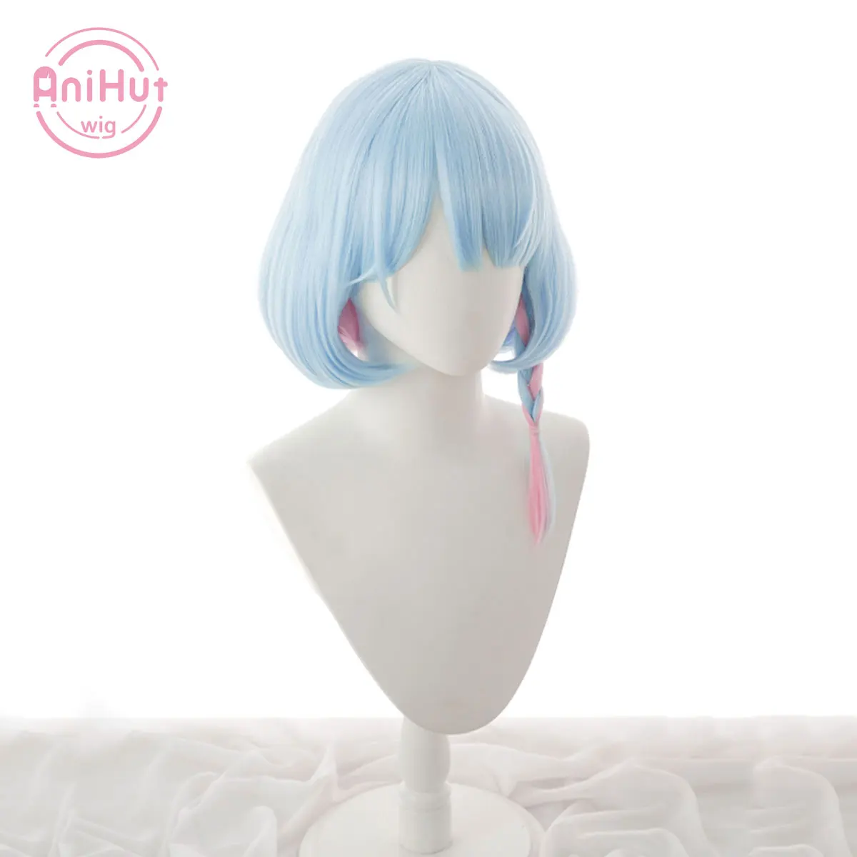 【AniHut】Arona Blue 40cm Cosplay Wig Blue Archive Straight Heat Resistant Synthetic Hair Arona Cosplay