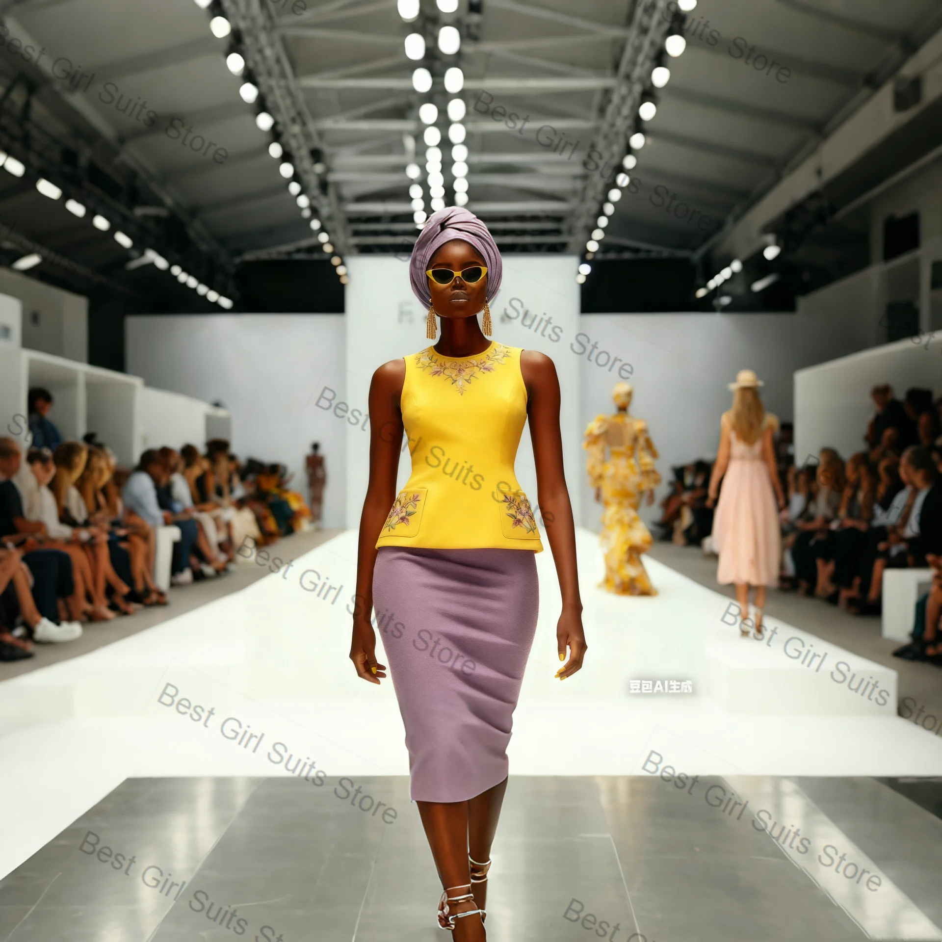 

Catwalk Yellow Women Suit Skirt Set 2 Piece Blazer+Prom Dress Formal Business Office Lady Jacket Customized Wedding Coat Outfit