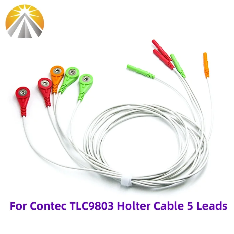 Holter Cable 5 Leads For Contec TLC9803 3 Channel 24 Hours Holter Recorder Dynamic ECG Monitor Device - Image 3