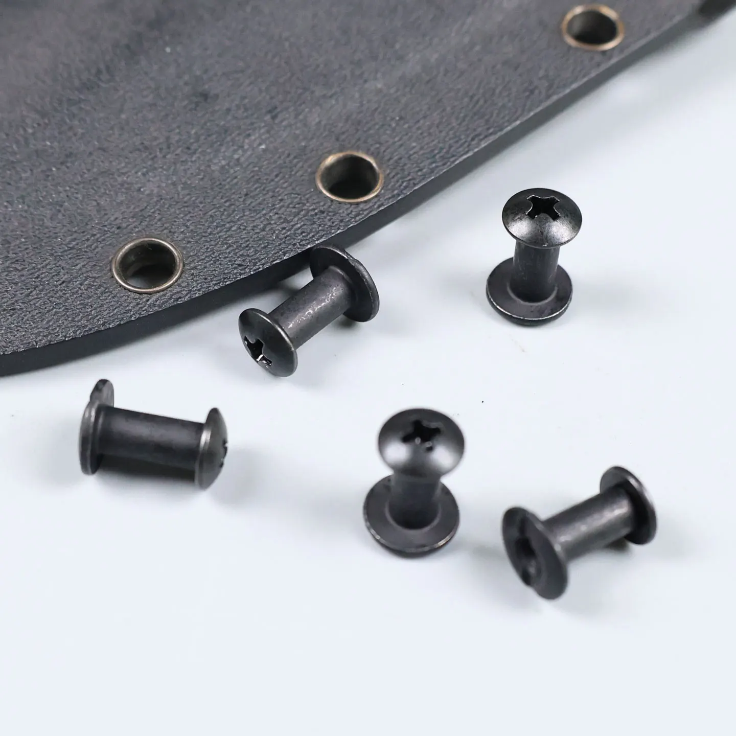 50pcs M4 Screw Set Black Chicago Screws 10MM Bolt Slotted Posts and Cross Head Rivet DIY Kydex Leather Holster Sheath