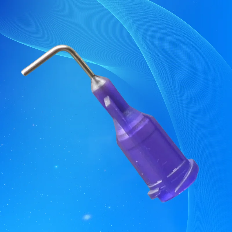 

‌ 21G 90 ° изогнутая дозирующая игла | 0,5-дюймовые клеевые насадки из нержавеющей стали для печатных плат/смолы | Фиолетовый тупый наконечник и бесплатная доставка ‌