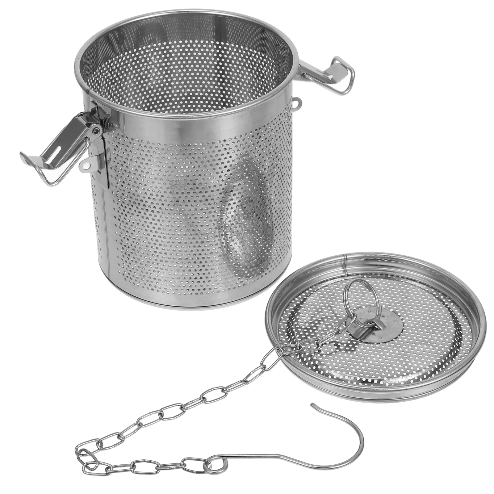 1pc Stainless Steel Seasoning Soup Brine Basket Seasoning Bag Gravy Soup Taste Spice Bag Box (13x14 Silver)