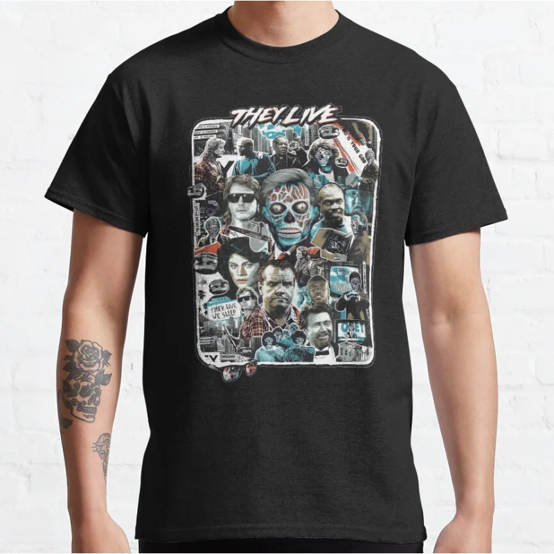 

THEY LIVE Retro Horror movie They Live Obey meme vintage consume 80s Alien Graphic T Shirts large size Adult S-6XL