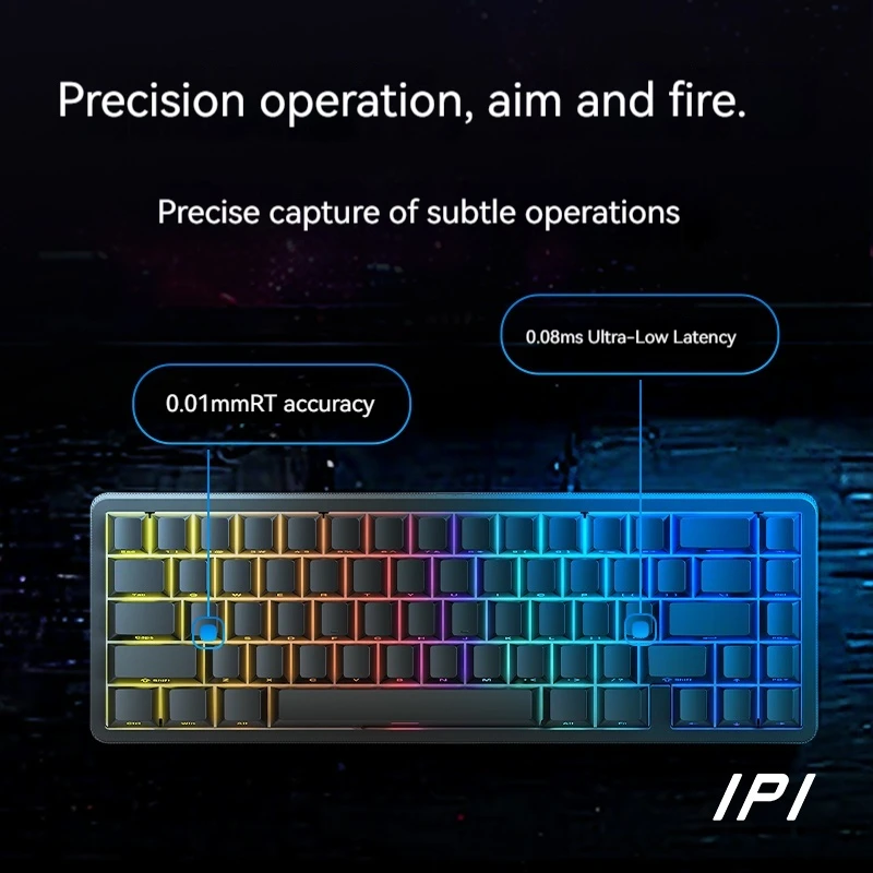 คีย์บอร์ดกลไก IPI RAIN65 M PRO แบบมีสาย RT0.01 คีย์บอร์ดเกมมิ่ง 67 ปุ่ม 8k RGB ดีไซน์ลายมีด สำหรับเดสก์ท็อปและแล็ปท็อป