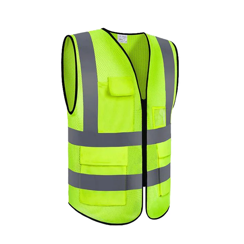 Hi Vis VIZ Excutive Vest High Visibility Reflective Mesh Vest Multi-pocket Safety Vest With Reflective Stripes Mens Summer Vest