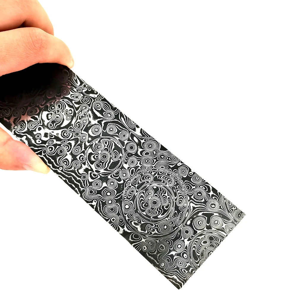 Imagem -06 - Damasco Faca de Aço Faça Você Mesmo Faca de Fazer Material Lâmina de Aço Novo Padrão Boleto Damasco Aço Inoxidável