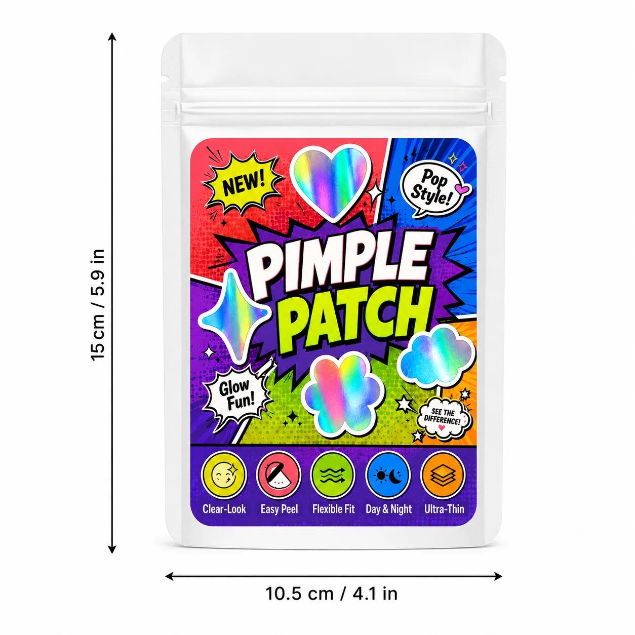 60/120/240 Pcs Cute Cartoon Otter PE Pimple Patches, Ultra-Thin Face Stickers for Day and Night