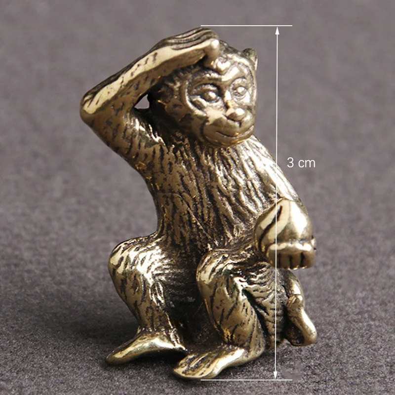 Bronze Mini Monkey Statue Monkey Statue Landscape Accessories, Tea Table, Desk Antique Small Bronze Ware