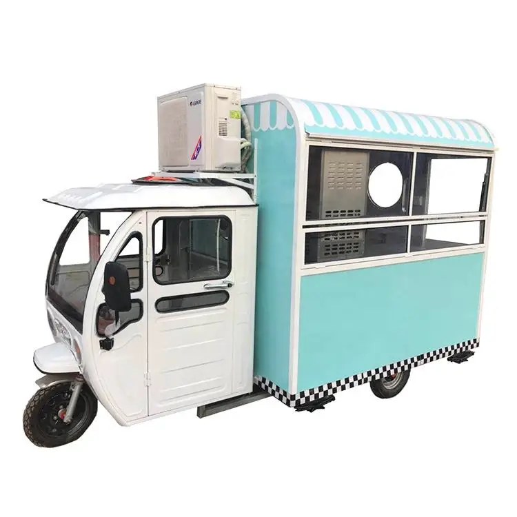 Wholesale Price Electric Mobile Food Truck Mobile Ice Cream Food Truck Trailer Crepe Electric Tricycle Food Cart For Sale