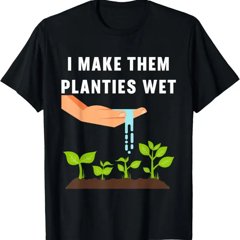 Футболка «Я сделал их плотники» с мокрым забавным садовым каламбурным растением и поливом