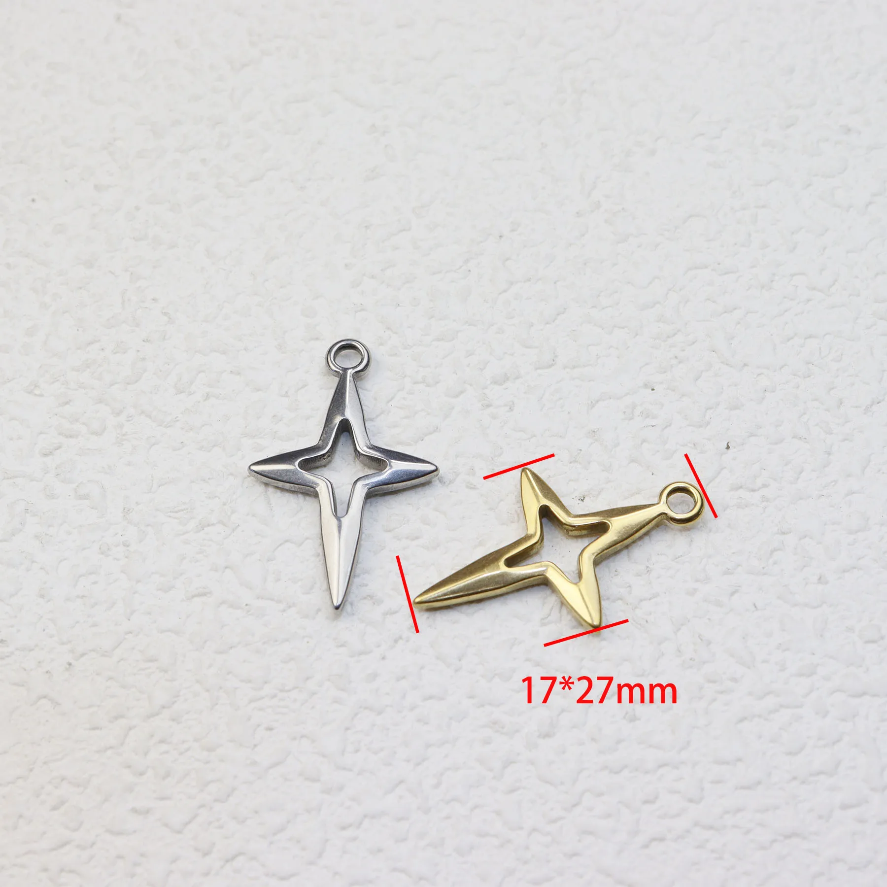 5 uds. De dijes de monedas de estrella de acero inoxidable fundido, colgante DIY, collar, pendientes, pulseras, placa PVD