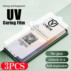 3Pcs screen protector Glass smartphone For oneplus 12 11 10 9 8 7 7T pro ACE 3 2 UV light curing film Not Glass protective film