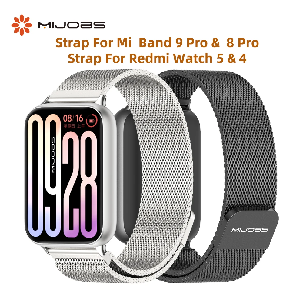 Metal Strap for Mi Band 10 Pro for Xiaomi Smart Band 9 Pro 8 Pro Bracelet Global Version Wristband for Redmi Watch 5 4 WatchBand