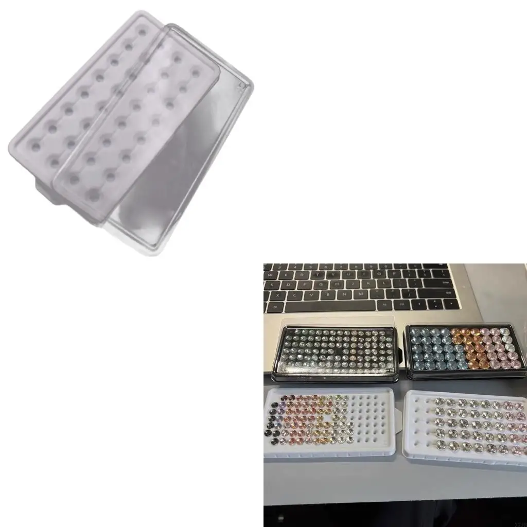 

Modern Bare Stone Packaging Holder Tray 50 Girds Storage Box Storage Container Jewelry Packaging Box Plastic Material