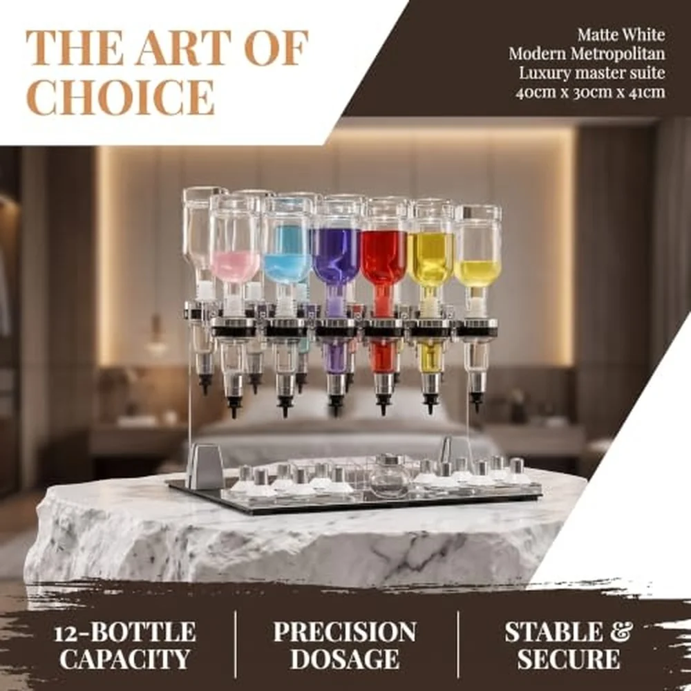 Manual Perfume Dispenser Station 12 Bottle Desktop Liquid Filling Machine