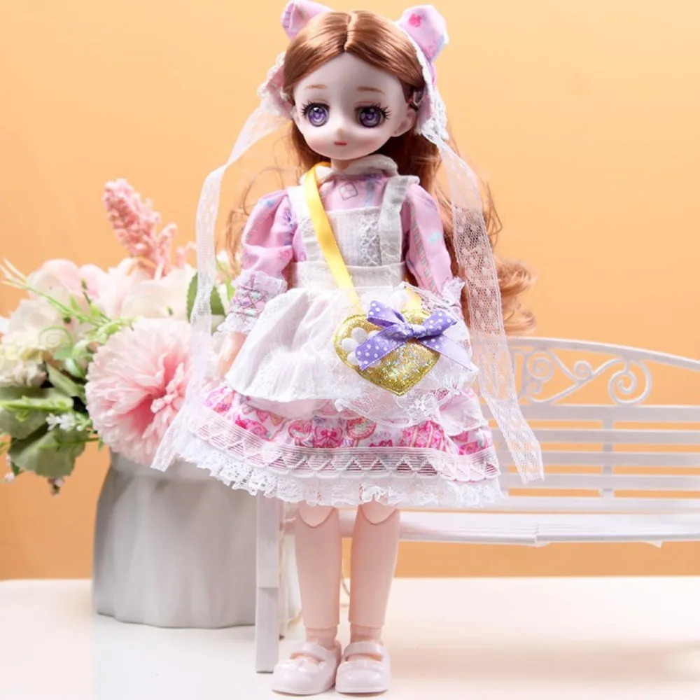 

Dress Doll Spherical Joint 30cm Bjd Doll Dress Up 3D Eyes Hinged Doll Colorful Cute 1/6 Bjd Dolls Girls Gifts