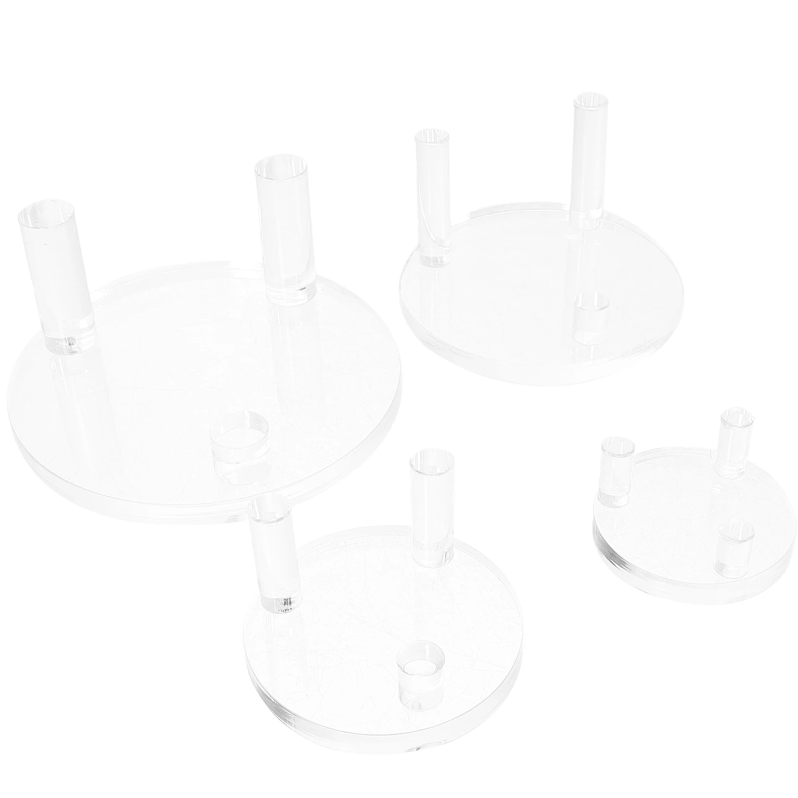 

4 Piece Acrylic Display St Clear Crystal ganizer Mineral Specimen Holder Small Rock Collection Easel Transparent Showcase Home