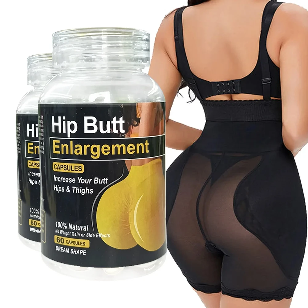 Butt Enlargement Capsule Natural Herbal Medicine Big Ass Buttocks Buttock Augmentation Hip Lift Firming Massage 60 Capsules