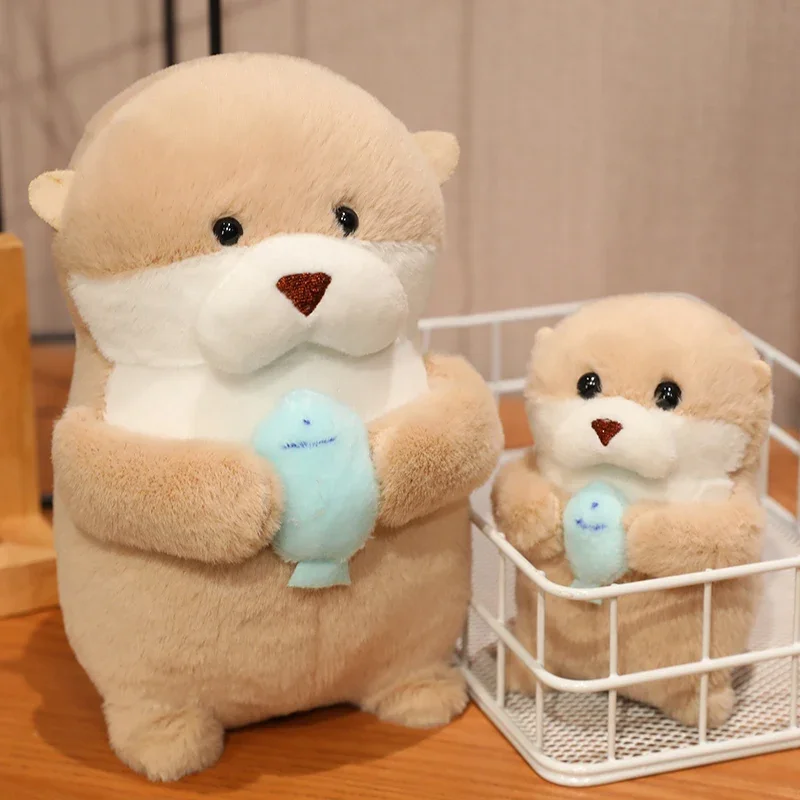 Kawaii การ์ตูน Otter ตุ๊กตายืน River Otter Plush ของเล่นชีวิตจริง Otter ตุ๊กตาสัตว์ของเล่นสําหรับเด็กวันเกิดที่ดีที่สุดของขวัญ