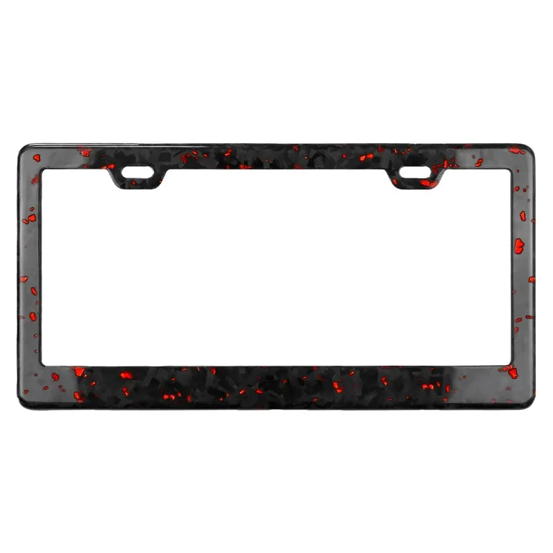 Colorful Forged Pattern US Standard Car License Plate Frame Carbon Fiber Car License Plate Frame