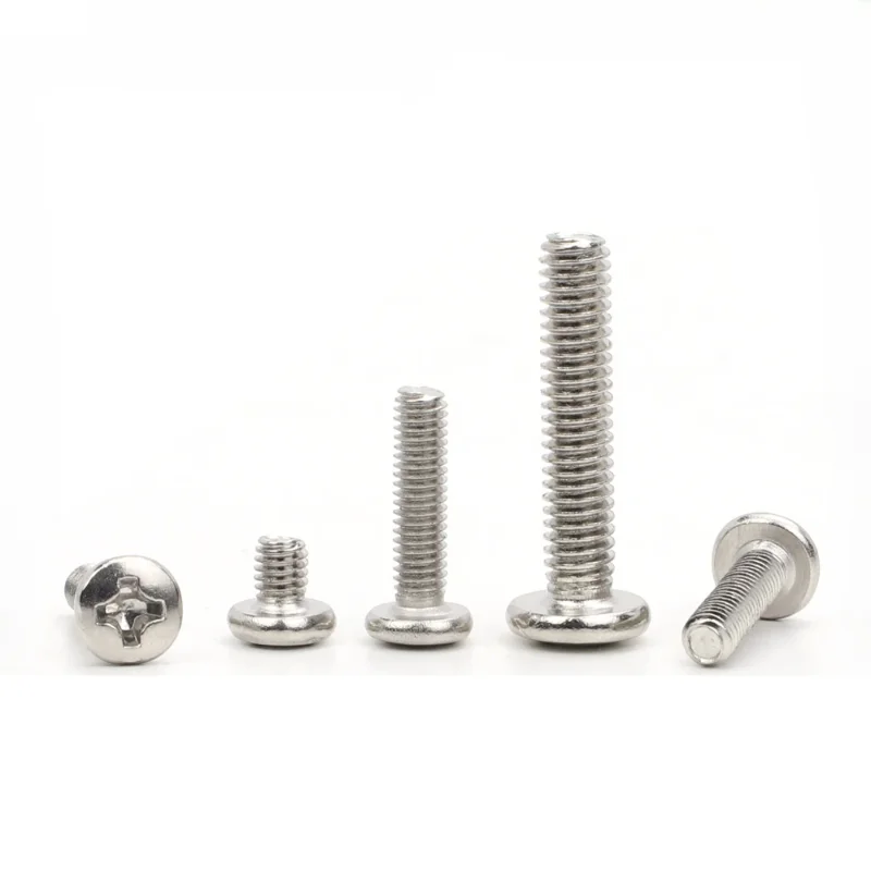 M1 M1.2 M1.4 M1.6 M1.7 M2 M2.5 M3 M3.5 M4 M5 M6 Nickel-plated Round Head Screws Phillips Pan Head Screws