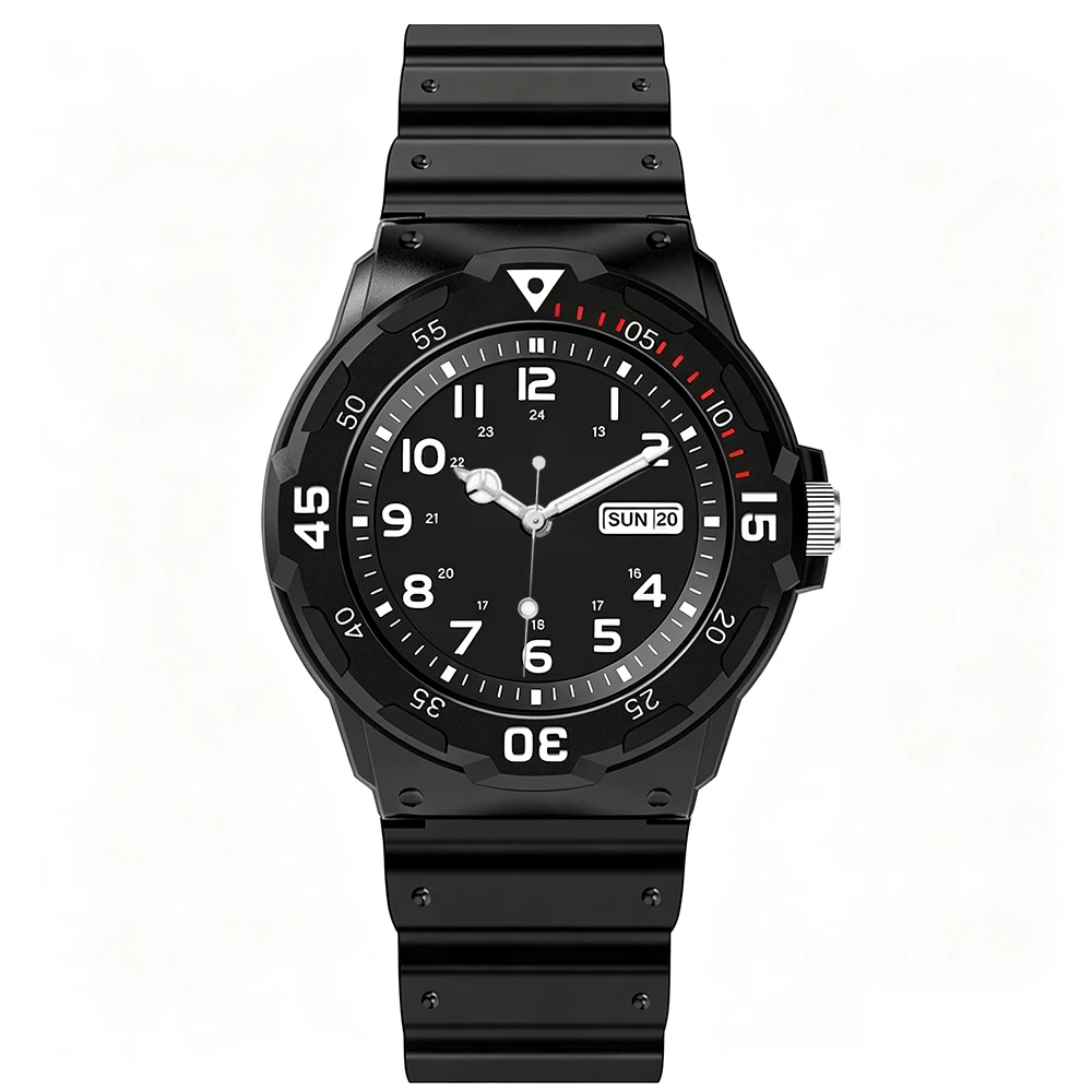 Student Watch 3ATM Waterproof Luminous Quartz Dial Rotatable Fashion Sports Watch Unisex