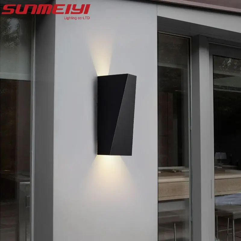 Outdoor Waterproof LED Wall Lamp Modern and Simple Nordic Black Villa Courtyard Garden Corridor Balcony Dual Head Spotlights