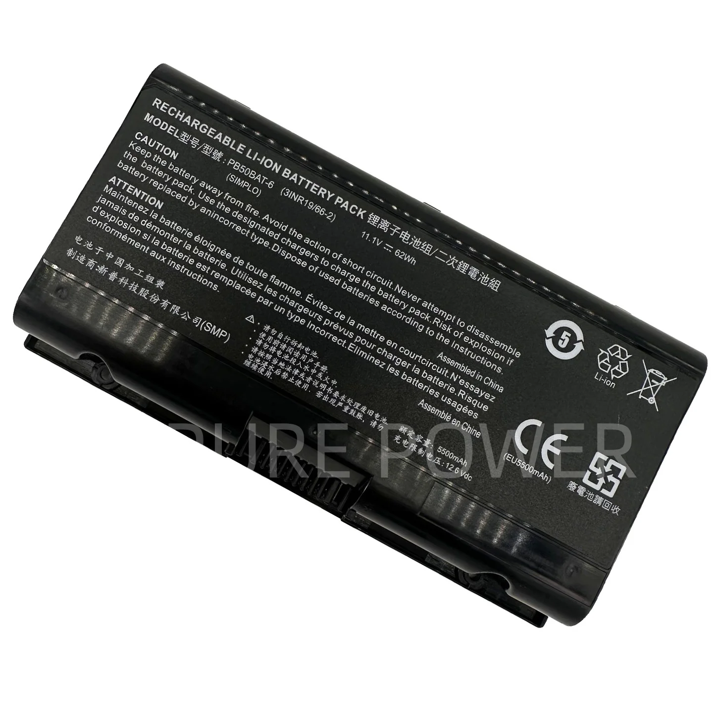 New Laptop Battery PB50BAT-6 11.1V 62WH 5500mAh High Quality For Clevo PB51RF-G PB70EF-G PB71EF-G