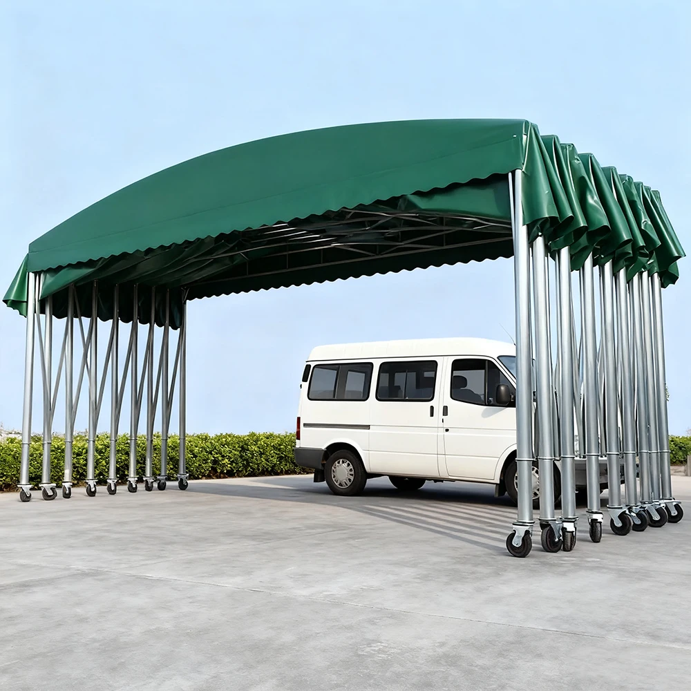 

STLF Factory Customized Large Outdoor Folding Car Canopy Tent PVC Fabric Mobile Shelter Storage for Sports Steel Frame Wedding T