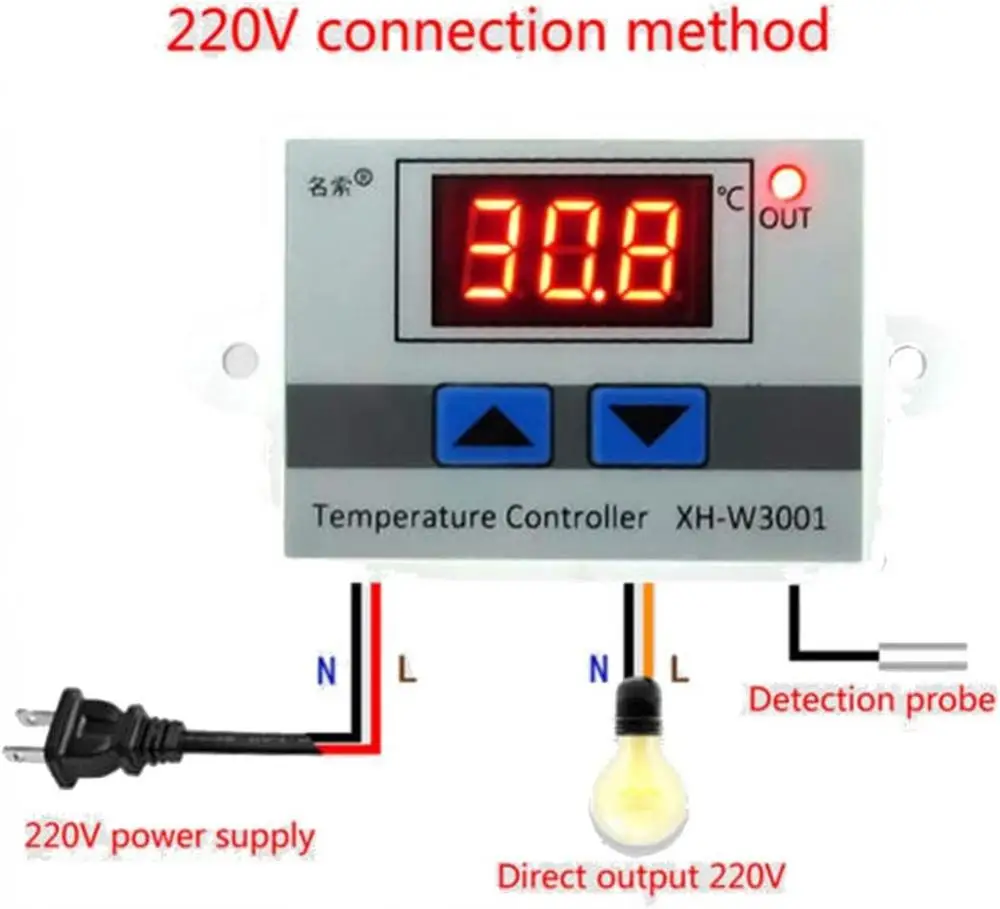 W3001 1500W Digital Humidity Meter Hygrometer Controller Relay Voltage AC 110-220V 10A Regulator Humidity Sensor Dropship 1PCS