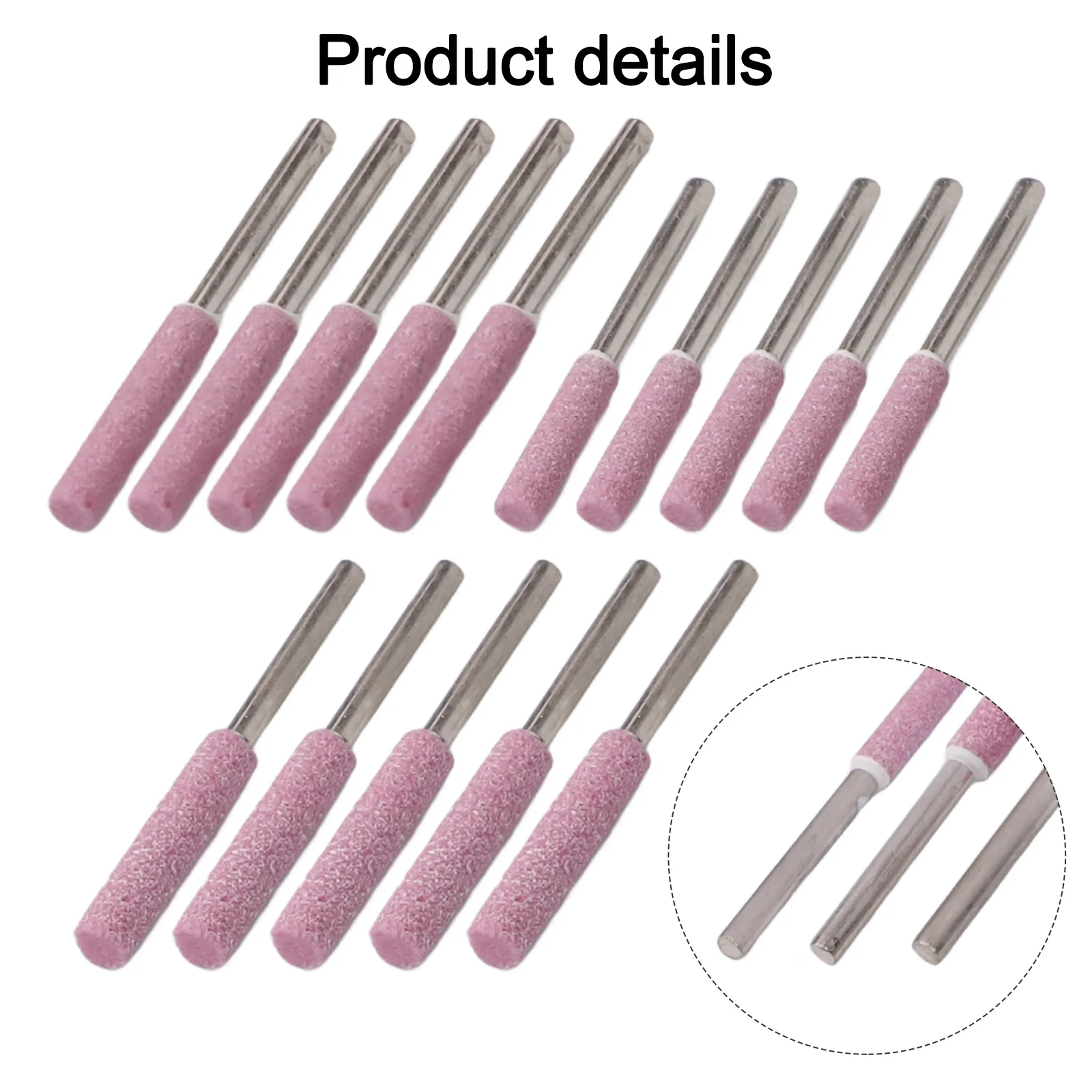15Pcs Burr Grinding Ceramic Chainsaw Sharpener Stone File 4mm 4.8mm 5.5mm Chain Saw Sharpening Carving Grinding Tool 4/4.8/5.5mm