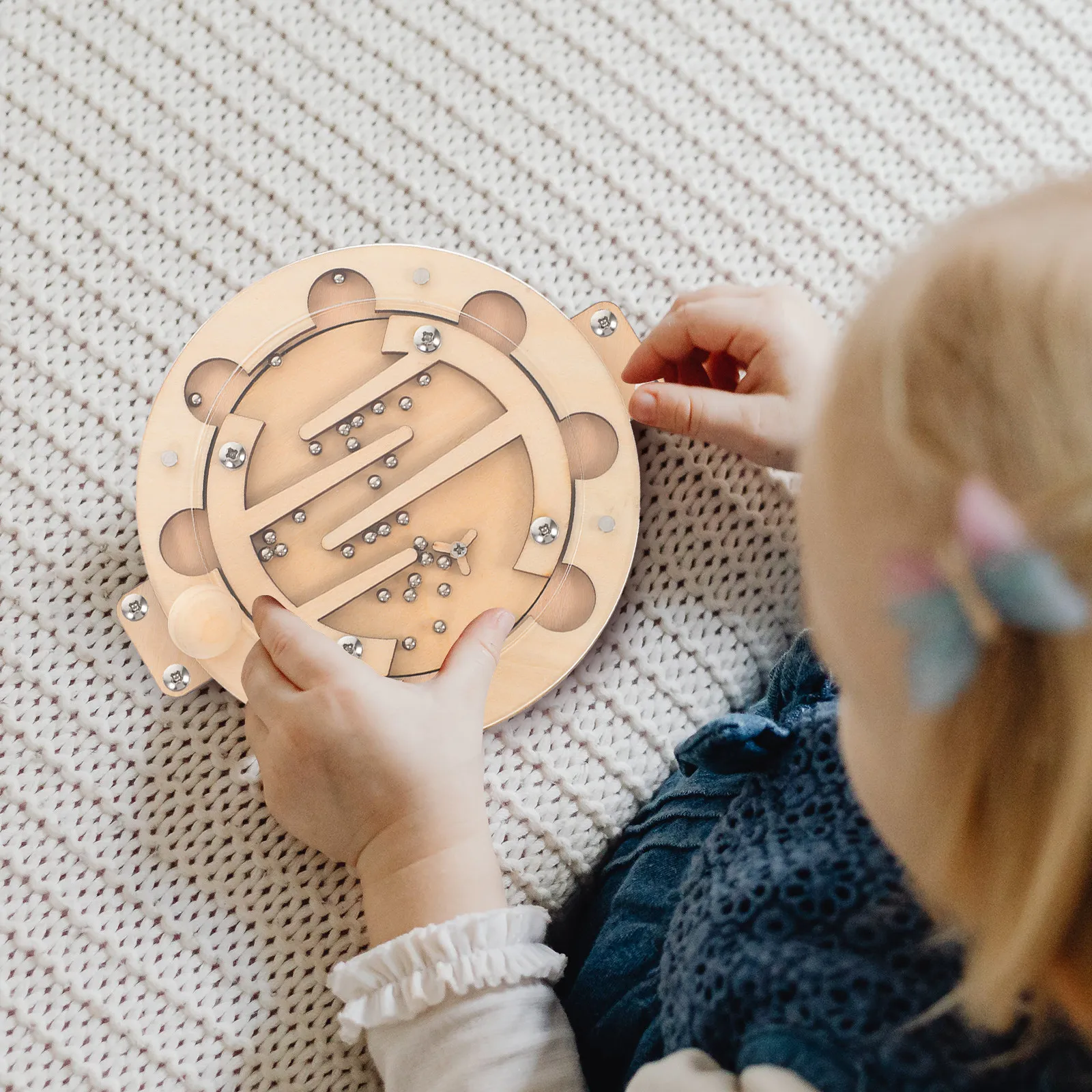 

Wooden Marble Maze Board Round Busy Board Early Education Cognitive Development Fine Motor Learning Preschool Activity