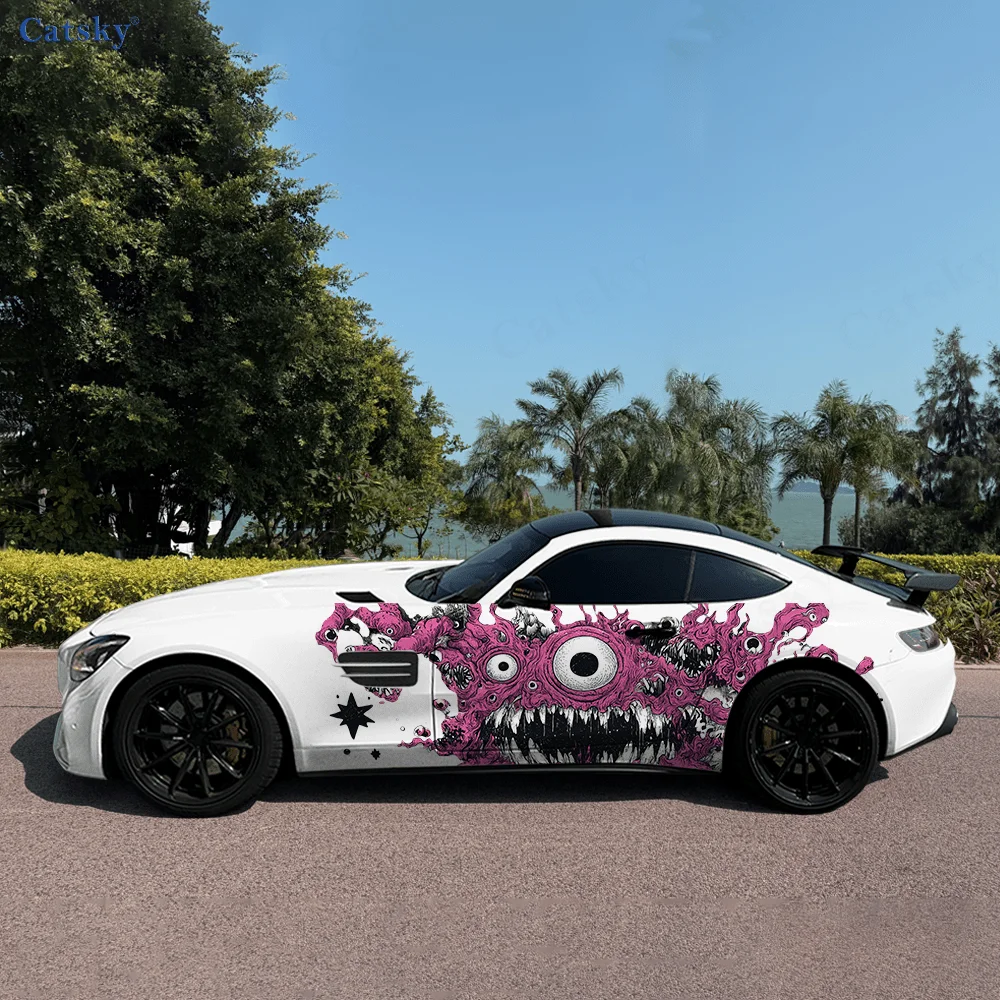 Multiple Eyed Monsters Car Vinyl Wraps Decal Self-adhesive PVC Sticker Suitable for Trucks SUV Decoration Auto Accessories Gift
