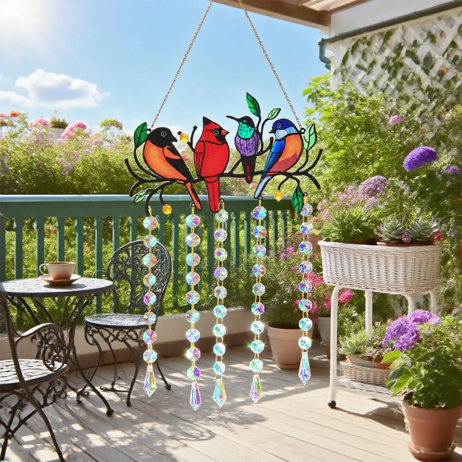 

Stained Glass Window Decoration Outdoor Stained Crystal Bird Light Catcher Reflective Home Decor For Birthday Women Housewarming