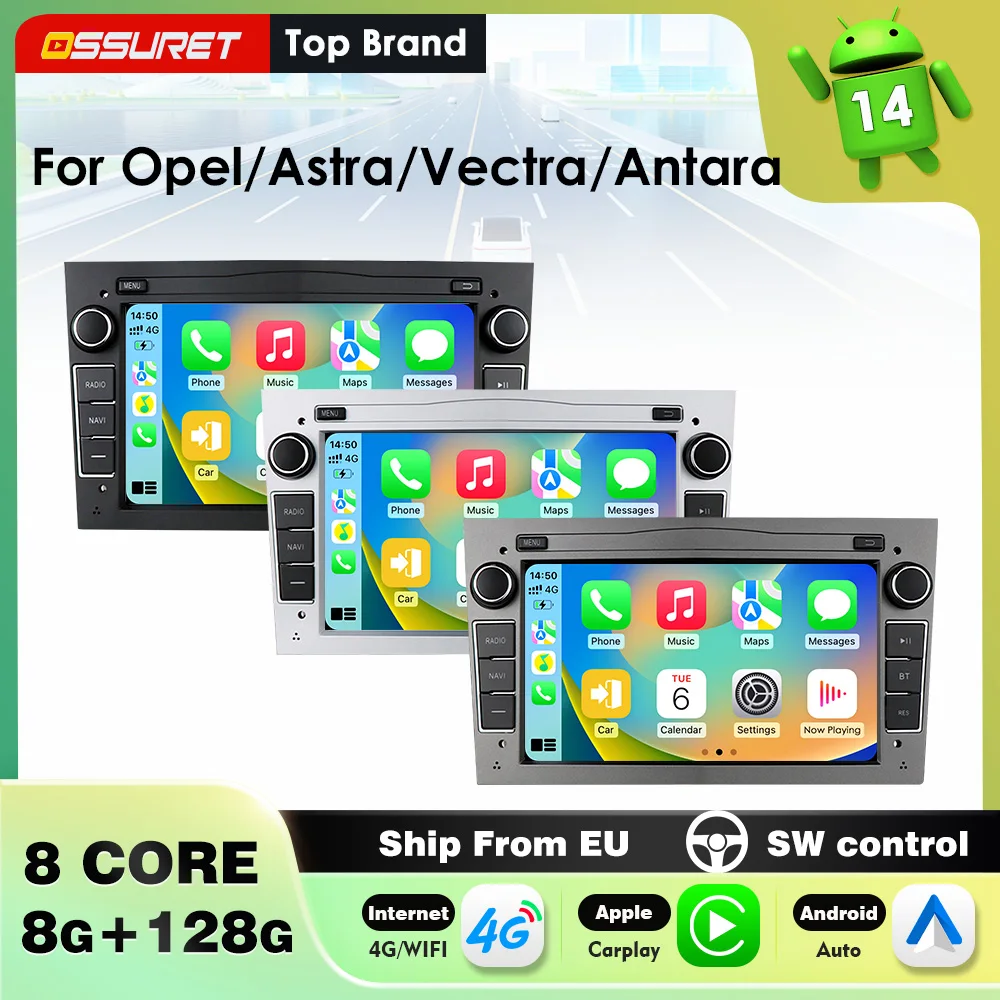 7-Zoll-2DIN-Autoradio mit Carplay und Android Auto für Opel Astra H J, Vectra, Vauxhall Antara, Zafira, Corsa C D, Vivaro, Meriva, Multimedia-Videoplayer, GPS, Stereo-Audio, 7862, RDS, DSP,