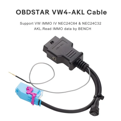 Кабель OBDSTAR VW4-AKL 2025 для VW IMMO IV NEC24C64 и NEC24C32 Все потеряны клавиши работает с X300 Classic G3/X300 DP Plus/X300 Pro4