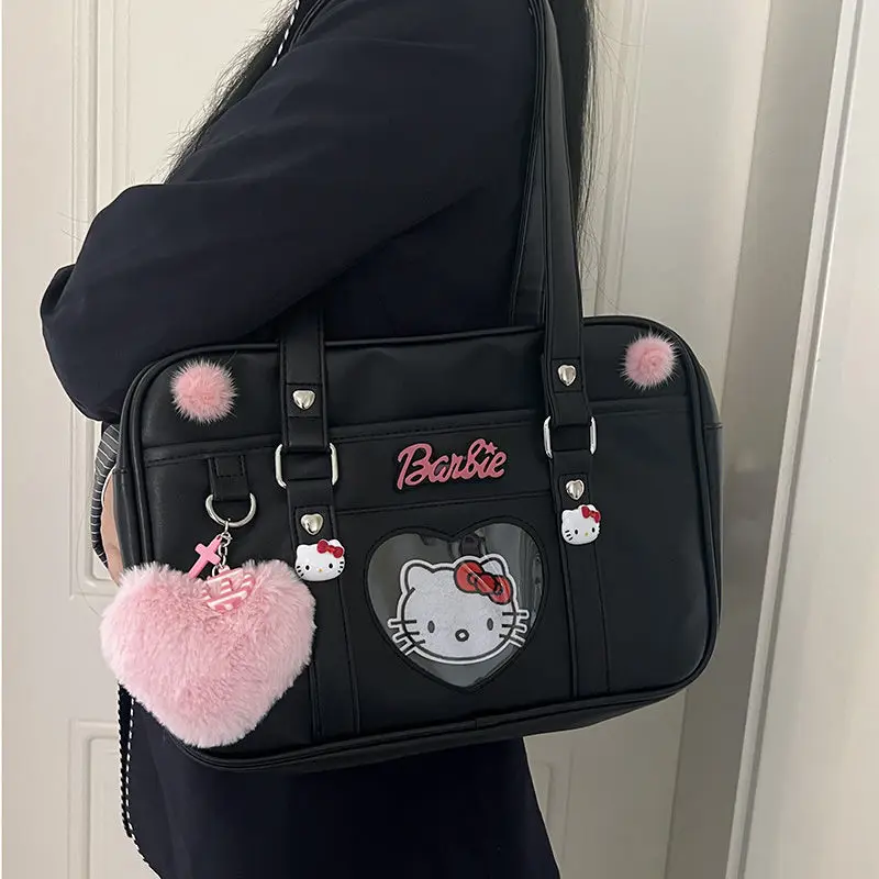 Sanrio Hello Kitty JK Loli bolso de hombro suave para chica Y2K bolso de viaje picante para chica bolso de moda informal versátil para estudiantes