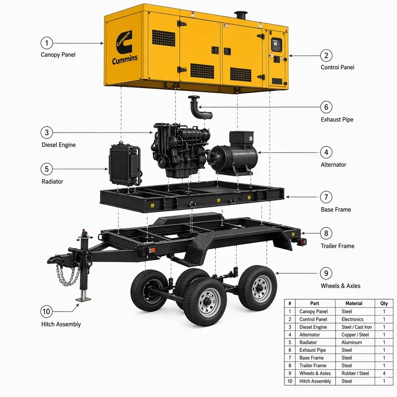 EPA CE Certified Generator Set 25kW 45kW 50KW| Silent 3 Phase 12 Hour Aluminum Fuel Tank ATS Breaker Backup